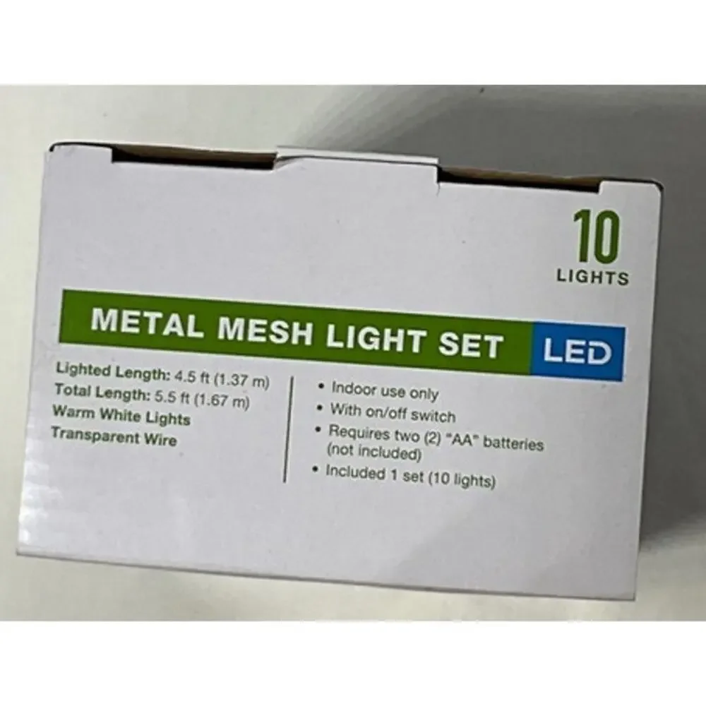 Garden Party Metal Mesh Light Set Green Cactus LED 5.5 feet Warm White Lights